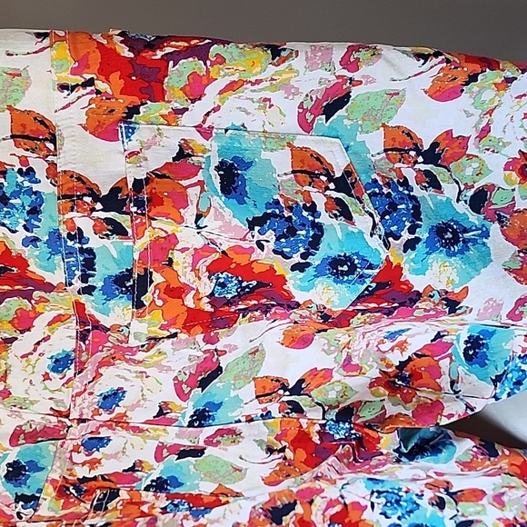 Eric colorful floral Capri pants-8 - Picture 3 of 6